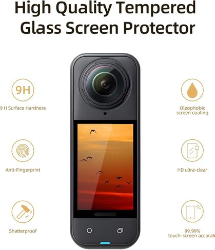 [4pcs] واقي الشاشة لـ Insta360 x5 - كاميرا عمل مقاومة للماء 8K 360 ° ، واقي شاشة زجاجي واضحة جدًا ، ومكافحة ، ومكافحة ، وجودة HD in Saudi Arabia