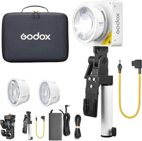 GODOX ML100BI Video Light, Output 120W, Color Temperature 2800-6500K, Dual Color Temperature LED Portable Video Light ≥97 TLCI ≥98, 11 Different Lighting Effects, Handheld with AK-B02 (ML100Bi Kit2) in Saudi Arabia