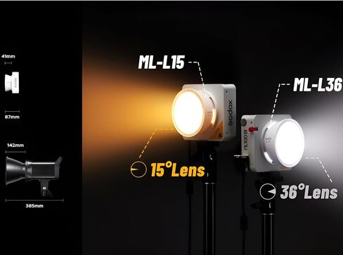 GODOX ML100BI Video Light, Output 120W, Color Temperature 2800-6500K, Dual Color Temperature LED Portable Video Light ≥97 TLCI ≥98, 11 Different Lighting Effects, Handheld with AK-B02 (ML100Bi Kit2) in Saudi Arabia