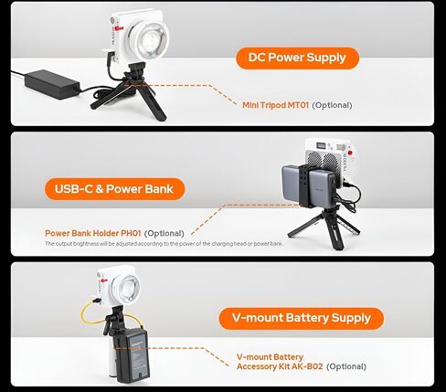 GODOX ML100BI Video Light, Output 120W, Color Temperature 2800-6500K, Dual Color Temperature LED Portable Video Light ≥97 TLCI ≥98, 11 Different Lighting Effects, Handheld with AK-B02 (ML100Bi Kit2) in Saudi Arabia