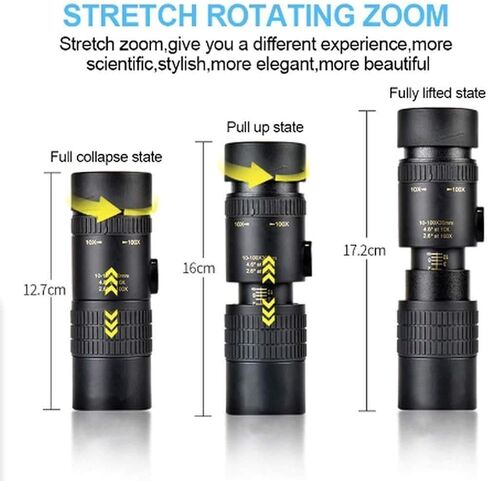 High Power HD 4K 10-300X40MM Super Telezoom أحادي التلسكوب أحادي الضباب الأحادي مع حامل الهاتف الذكي - لمشاهدة الطيور // السفر/المشي لمسافات طويلة/التخييم in Saudi Arabia