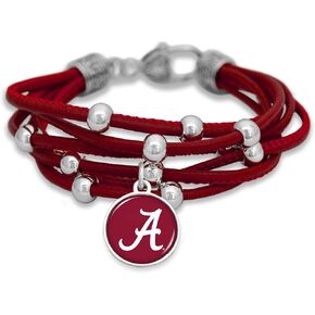 Leather Strand Bracelet with Logo and Lobster Clasp (Alabama) in Kuwait