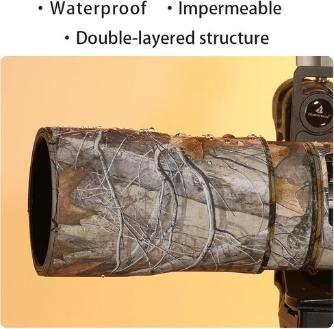 مطاردة الطيور المموهة معطف عدسة مقاومة للماء لـ Sony Fe 70-200mm F4 G OSS RANPROOP LENS COVER (كلاسيكي أسود) in Kuwait
