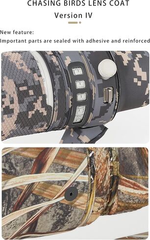 مطاردة الطيور المموهة معطف عدسة مقاومة للماء لـ Sony Fe 70-200mm F4 G OSS RANPROOP LENS COVER (كلاسيكي أسود) in Kuwait