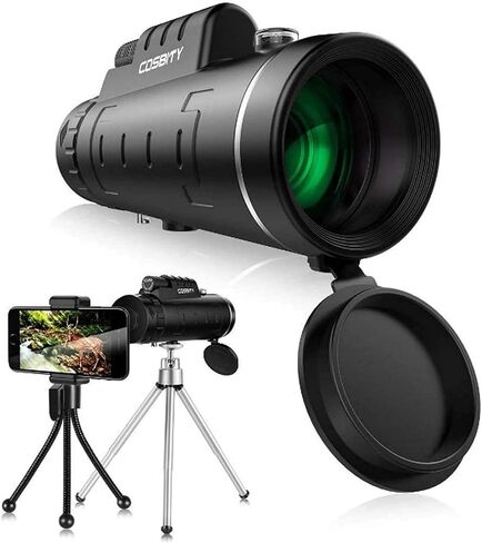 40x60 Monocular Telescopes Compact Waterproof Telescopes for Football Safari Bird Watching Hunting Climbing with Mobile Phone Holder Carrying Bag Strap Clean Cloth in Kuwait