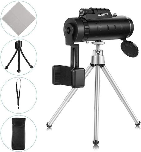 40x60 Monocular Telescopes Compact Waterproof Telescopes for Football Safari Bird Watching Hunting Climbing with Mobile Phone Holder Carrying Bag Strap Clean Cloth in Kuwait