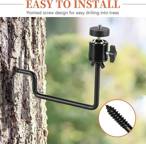 BLAZEVIDEO 4 Pack Trail Camera Tree Mount with 1/4"-20 Screw Mini Ball Head, Durable 360° Adjustable 5KG Heavy Duty Support for Hunting, Wildlife Monitoring & Outdoor Security (Black) in Kuwait