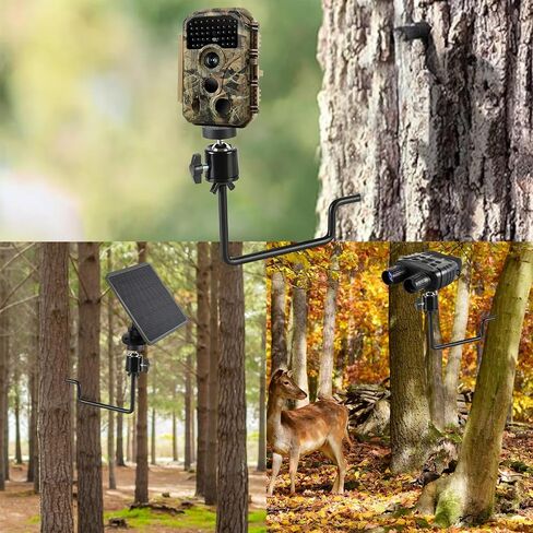 BLAZEVIDEO 4 Pack Trail Camera Tree Mount with 1/4"-20 Screw Mini Ball Head, Durable 360° Adjustable 5KG Heavy Duty Support for Hunting, Wildlife Monitoring & Outdoor Security (Black) in Kuwait
