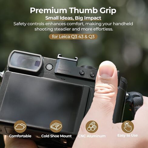 قبضة إبهام Freewell لـ Leica Q3 43/Q3 مع حبل أحذية بارد ، الألومنيوم CNC ، حشوة سيليكون مقاومة للخدش in Saudi Arabia