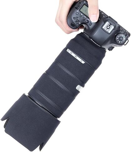 CHASING BIRDS Camouflage Waterproof Lens Coat for Canon EF 70-200mm F2.8 L is USM II III Rainproof Lens Protective Cover (Classic Black) in Kuwait