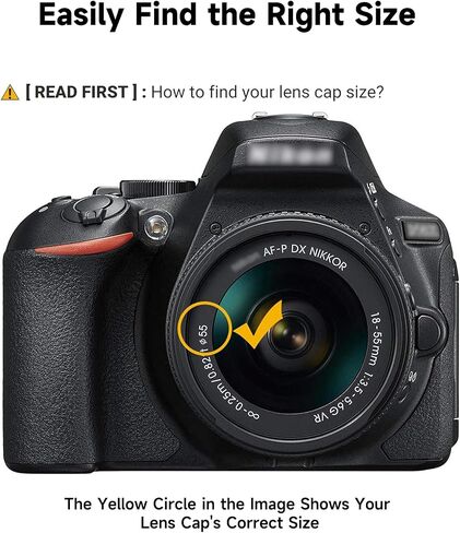55mm Front Lens Cap Cover Compatible with Cap Keeper for Nikon D3500 D3400 D5600 D7500 with AF-P 18-55mm Kit Lens & Other Lenses with 55mm Filter Thread (Not for AF-S 18-55mm, Canon EF-S 18-55mm Lens) in Saudi Arabia