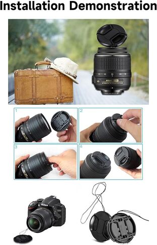 55mm Front Lens Cap Cover Compatible with Cap Keeper for Nikon D3500 D3400 D5600 D7500 with AF-P 18-55mm Kit Lens & Other Lenses with 55mm Filter Thread (Not for AF-S 18-55mm, Canon EF-S 18-55mm Lens) in Saudi Arabia