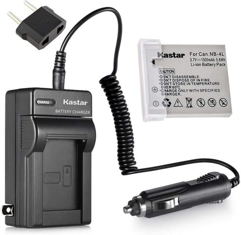 Kastar NB-4L Battery (1-Pack) + Charger for Canon SD40, SD30, SD200, SD300, SD400, SD430, SD450, SD600, SD630, SD750, SD780, SD940, SD960, SD1000, SD1100, SD1400, TX1, ELPH 100, 300, 310, 333, VIXIA in Saudi Arabia