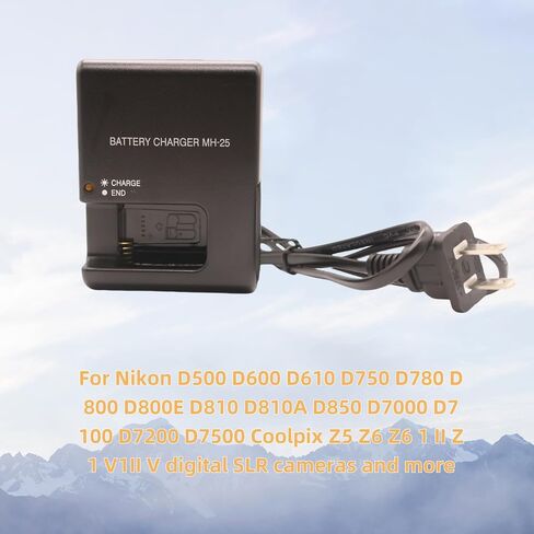 MH-25 Camera Charger for Nikon EN-EL15 EN-EL15a EN-EL15b EN-EL15C Battery D500 D600 D610 D750 D780 D800 D810 D850 D7000 D7100 D7200 D7500 Coolpix Z1 Z5 Z6 Z6 II Z6 III Z7 Z7 II Z8 V1 1V1 in Saudi Arabia