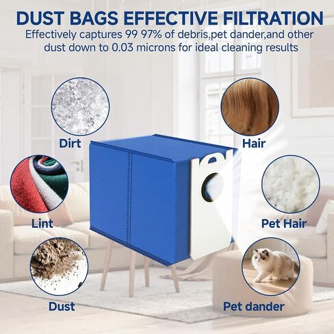 2 Pack 6 Liter Large Capacity Dust Bags Fits for BObsweep UltraVision & UltraVision Pet Self-Empty Robot Vacuum Cleaner Replacement Parts Accessories Disposable Vacuum Bags in Saudi Arabia