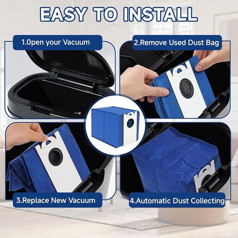 2 Pack 6 Liter Large Capacity Dust Bags Fits for BObsweep UltraVision & UltraVision Pet Self-Empty Robot Vacuum Cleaner Replacement Parts Accessories Disposable Vacuum Bags in Saudi Arabia