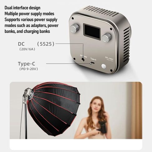 Fockety RGB Video Light ، 100W Control App Control 3000K to 6500K LCD Screen Cample Light Outdoor Fill Fill Light Protable Light Live Video Light for Photography in Kuwait
