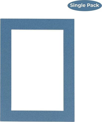 Bottle Blue Acid Free 5x7 Picture Frame Mats with White Core Bevel Cut for 4x6 Pictures - Fits 5x7 Frame - One Mat in Kuwait
