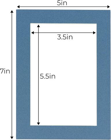Bottle Blue Acid Free 5x7 Picture Frame Mats with White Core Bevel Cut for 4x6 Pictures - Fits 5x7 Frame - One Mat in Kuwait