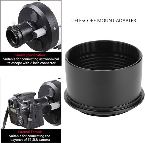 Telescope Eyepiece Adapter T2 Mount 2 Inch to M42x0 75 Thread Aluminum Alloy Camera Accessories for Astronomical Telescope Photography in Saudi Arabia