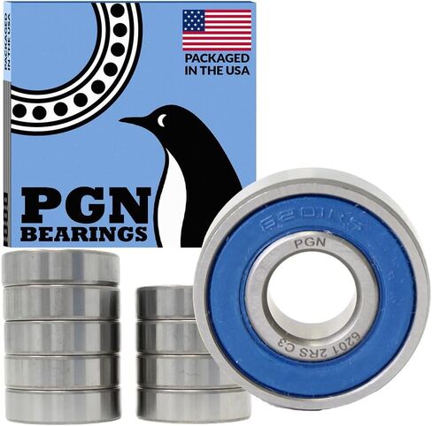 (10 عبوات) محمل كروي مختوم PGN 6201-2RS - C3-12x32x10 - مشحم - فولاذ كروم in Kuwait