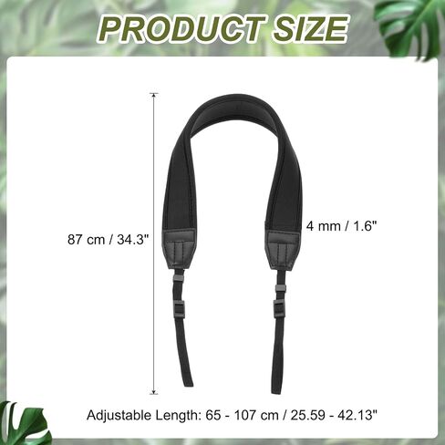 PATIKIL Camera Strap, Neoprene Adjustable Camera Neck Strap Digital Camera Shoulder Belt for Nikon Video Camcorder Monocular Photographers, Black in Saudi Arabia