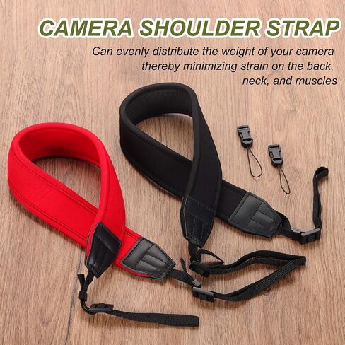 PATIKIL Camera Strap, Neoprene Adjustable Camera Neck Strap Digital Camera Shoulder Belt for Nikon Video Camcorder Monocular Photographers, Black in Saudi Arabia