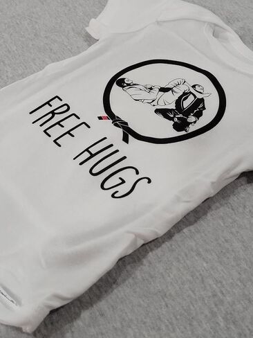 Jiu Jitsu Hug Free - Baby Boy Girl Clothes Infant Bodysuit Funder Cute Cute (الحجم: 0-3m أبيض الأكمام القصيرة) in Saudi Arabia