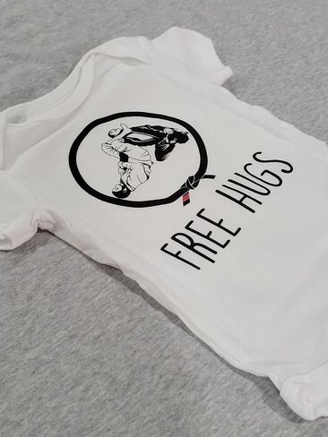 Jiu Jitsu Hug Free - Baby Boy Girl Clothes Infant Bodysuit Funder Cute Cute (الحجم: 0-3m أبيض الأكمام القصيرة) in Saudi Arabia