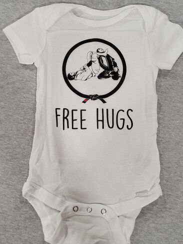 Jiu Jitsu Hug Free - Baby Boy Girl Clothes Infant Bodysuit Funder Cute Cute (الحجم: 0-3m أبيض الأكمام القصيرة) in Saudi Arabia