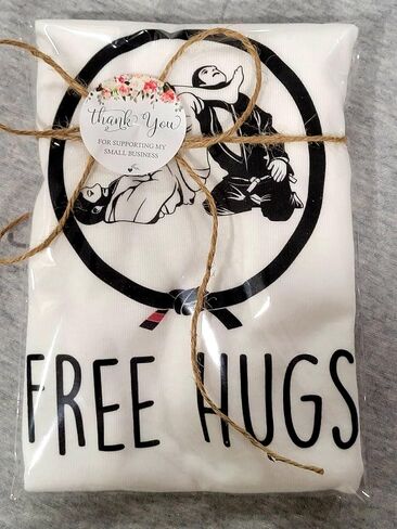 Jiu Jitsu Hug Free - Baby Boy Girl Clothes Infant Bodysuit Funder Cute Cute (الحجم: 0-3m أبيض الأكمام القصيرة) in Saudi Arabia