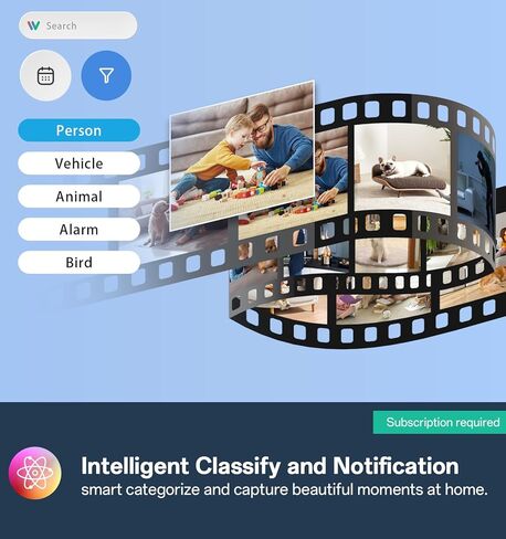 كاميرا أمان داخلية - 5G و 2.4G كاميرات WiFi للأمن المنزلي INDOOR 911 تنبيه ، 2K 360 ° PAN/TILT AI Motion Detection Camera/Baby/PET/DOC in Kuwait