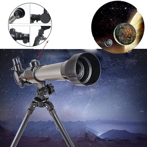 Astronomical Refractor Telescope 50mm Aperture 600mm Focal Length with Tripod & Eyepieces for Kids Beginners in Saudi Arabia