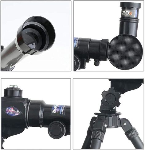 Astronomical Refractor Telescope 50mm Aperture 600mm Focal Length with Tripod & Eyepieces for Kids Beginners in Saudi Arabia