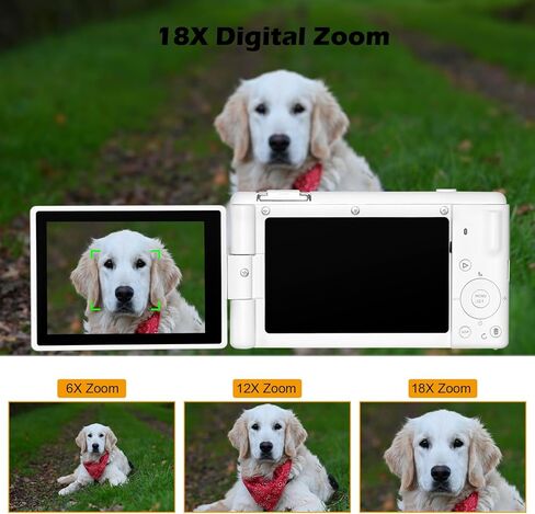 كاميرا تصوير فوتوغرافي رقمية 5K 4K 4K ، 18X ، 18x Zoom Autofocus Autofcus Anti-Shake Point Point Cameras Digital Cameras للمراهقين ، والمبتدئين ، والكاميرا المدونة لـ YouTube in Kuwait