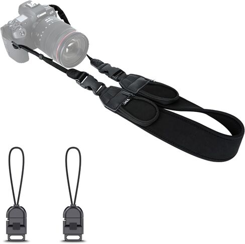 حزام رقبة كاميرا JJC ، حزام كتف النيوبرين الناعم مع أبازيم إطلاق سريع عالمي لكاميرات Canon Nikon Sony Fujifilm Olympus DSLR Lirrorless in Saudi Arabia