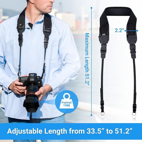 حزام رقبة كاميرا JJC ، حزام كتف النيوبرين الناعم مع أبازيم إطلاق سريع عالمي لكاميرات Canon Nikon Sony Fujifilm Olympus DSLR Lirrorless in Saudi Arabia
