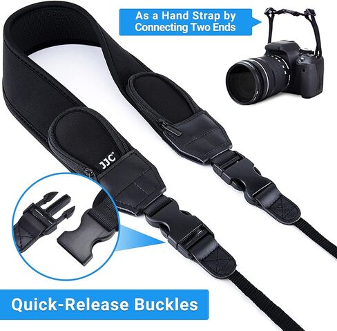 حزام رقبة كاميرا JJC ، حزام كتف النيوبرين الناعم مع أبازيم إطلاق سريع عالمي لكاميرات Canon Nikon Sony Fujifilm Olympus DSLR Lirrorless in Saudi Arabia