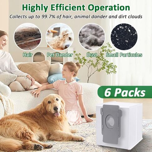 حقائب التخلص من الأوساخ من WKZO من 3 عبوات تعمل مع قطع الغيار البديلة لـ IROBOT ROOMBA ، جميع طرز قاعدة ROOMBA CLEAN I1+، I3+، I4+، I5+، I7+، I8+، J5+، J7+، Combo J7+، J8+، J9+، Combo J9+Vacuum Bags in Kuwait