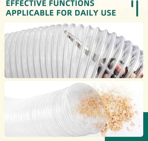 6 Inch 30 FT PVC Dust Collection Hose with 10 Stainless Steel Clamps – Heavy Duty, Puncture-Resistant Hose for Industrial & Home Use in Saudi Arabia