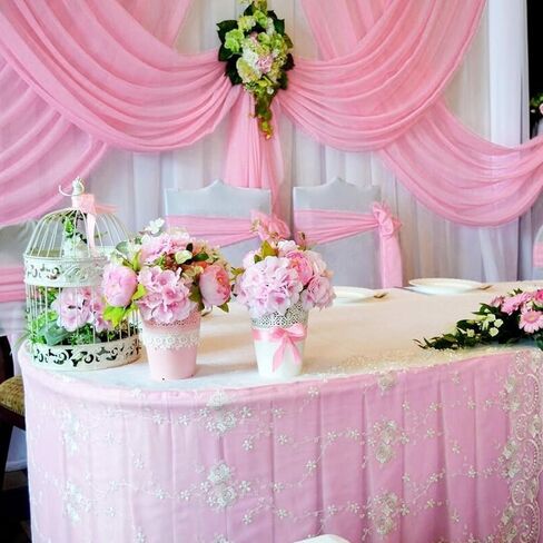 10 x 7 Feet Pink Backdrop Curtain for Partie, Background Curtains for Photoshoot, Birthday, Wedding, Halloween, Thanksgiving, Christmas, New Year Party Decorations 5Ft x 7Ft, 2 Panels in Kuwait