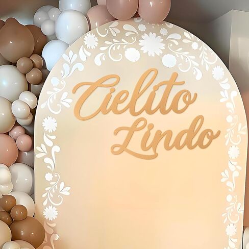 علامة Cielito Lindo للخلفية - شعر Cielito Lindo لافتة للبالون Arch Mexican Baby Shower Party Talavera حفل زفاف (أبيض) in Kuwait