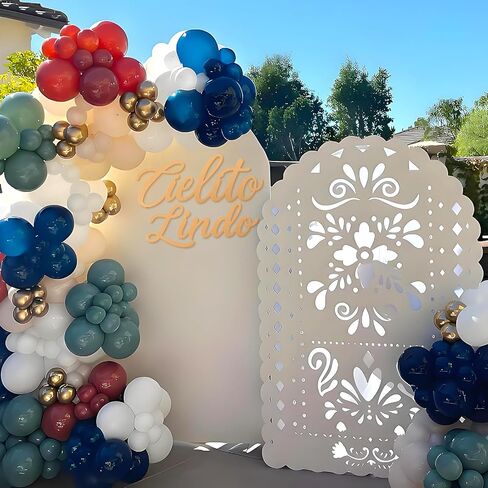علامة Cielito Lindo للخلفية - شعر Cielito Lindo لافتة للبالون Arch Mexican Baby Shower Party Talavera حفل زفاف (أبيض) in Kuwait