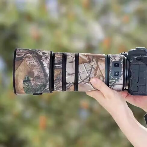 غطاء العدسات الممولة المقاومة للماء يتوافق مع Canon RF 100-400mm F5.6-8.0 ، أغطية المطر ، غلاف واقٍ من العدسة ، بدلة للحياة البرية والتصوير الرياضي (تمويه العشب الجاف) in Kuwait
