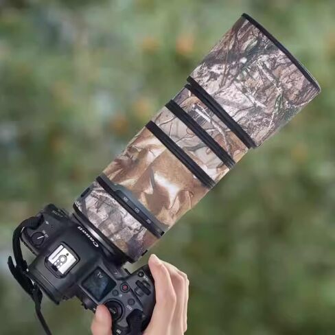 غطاء العدسات الممولة المقاومة للماء يتوافق مع Canon RF 100-400mm F5.6-8.0 ، أغطية المطر ، غلاف واقٍ من العدسة ، بدلة للحياة البرية والتصوير الرياضي (تمويه العشب الجاف) in Kuwait