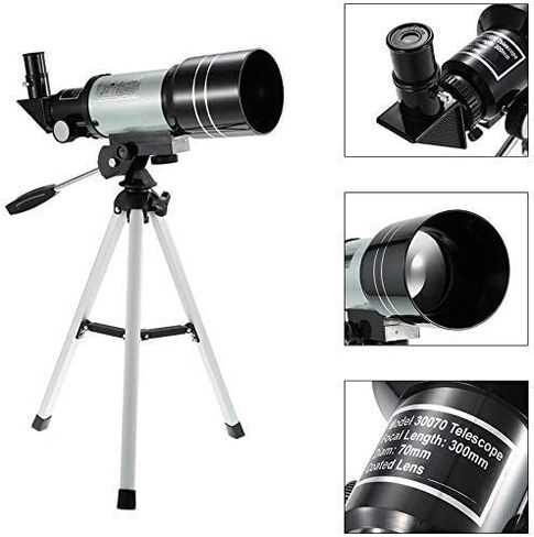 Monocular Telescope Astronomic Telescope 150X Refraction Monocular Travel Observation Range Telescope with Portable Tripod Adjustable Lever for Adults and Children(Silver) in Saudi Arabia