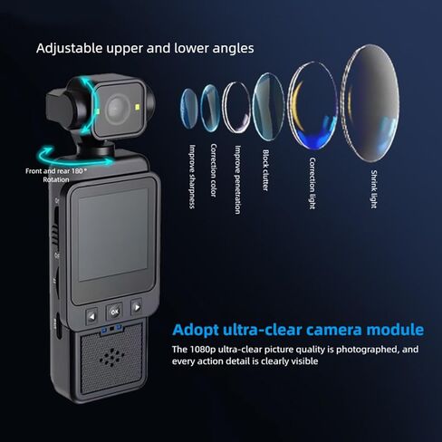 Sanpyl 1080p Camera Vlog Camcorder ، مسجل الكاميرا مع شاشة ملونة عالية الدقة 1.53 بوصة ، مضاد متعدد الوظائف للتصوير في الهواء الطلق in Saudi Arabia
