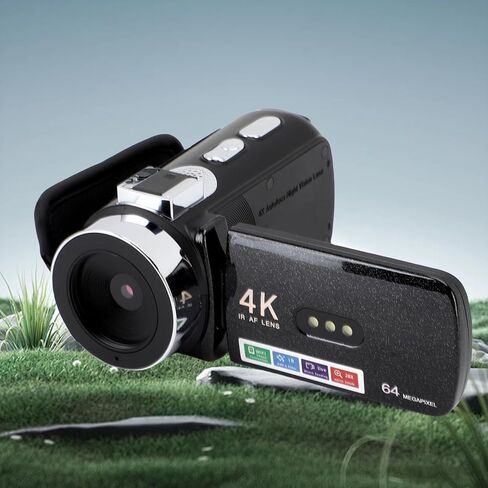yunseity 64mp 4k camera camera camcorder ، مسجل الكاميرا الرقمية مع الليل مع مصباح LED ملء للسفر والاستخدام اليومي والبث المباشر in Kuwait