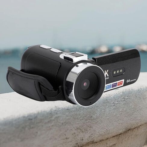 yunseity 64mp 4k camera camera camcorder ، مسجل الكاميرا الرقمية مع الليل مع مصباح LED ملء للسفر والاستخدام اليومي والبث المباشر in Kuwait