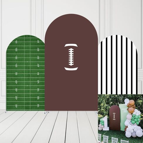ملعب كرة القدم الرياضي حفلة عيد ميلاد القوس قوس الخلفية Decors Arch Stand Covers for Boys American Football Lace Baby Shower Balonons (2.6 × 6 قدم ، GX2802) in Saudi Arabia